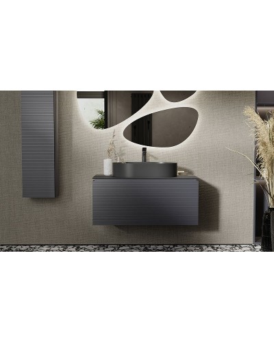 Тумба под раковину Jorno Stone 100 Stn.01.100/P/A/JR подвесная Антрацит