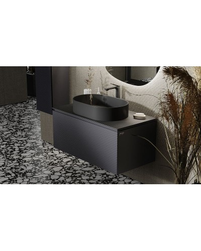 Тумба под раковину Jorno Stone 100 Stn.01.100/P/A/JR подвесная Антрацит