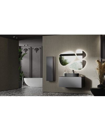 Тумба под раковину Jorno Stone 100 Stn.01.100/P/A/JR подвесная Антрацит