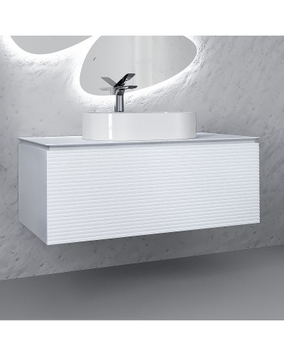 Тумба под раковину Jorno Stone 100 Stn.01.100/P/W/JR подвесная Белая