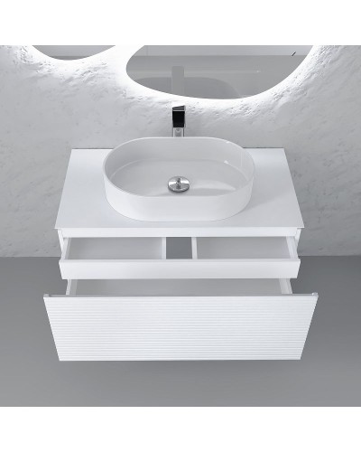 Тумба под раковину Jorno Stone 100 Stn.01.100/P/W/JR подвесная Белая