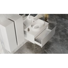 Тумба под раковину Jorno Stone 100 Stn.01.100/P/W/JR подвесная Белая