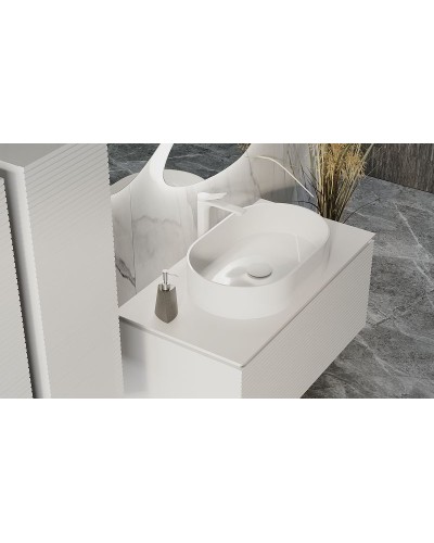 Тумба под раковину Jorno Stone 100 Stn.01.100/P/W/JR подвесная Белая