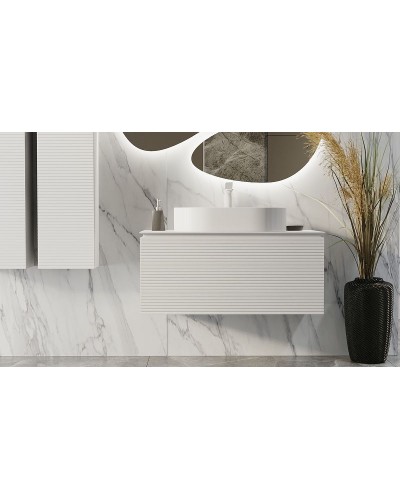 Тумба под раковину Jorno Stone 100 Stn.01.100/P/W/JR подвесная Белая