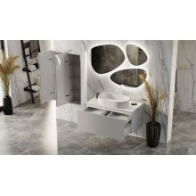 Тумба под раковину Jorno Stone 100 Stn.01.100/P/W/JR подвесная Белая