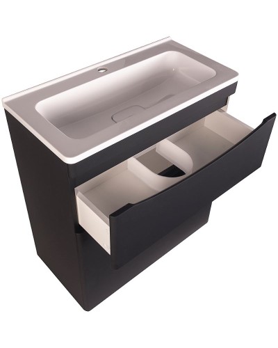 Тумба под раковину Style Line Бергамо 70 СС-00002311 Черная антискрейч