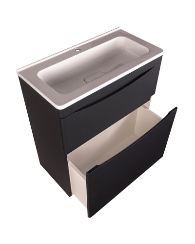 Тумба под раковину Style Line Бергамо 70 СС-00002311 Черная антискрейч