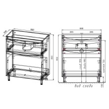 Тумба под раковину Style Line Бергамо 70 СС-00002311 Черная антискрейч