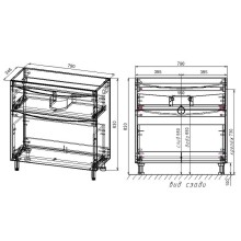 Тумба под раковину Style Line Бергамо 80 СС-00002315 Серая антискрейтч