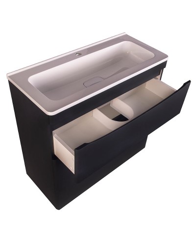 Тумба под раковину Style Line Бергамо 80 СС-00002313 Черная антискрейч