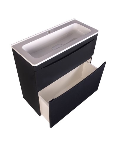 Тумба под раковину Style Line Бергамо 80 СС-00002313 Черная антискрейч