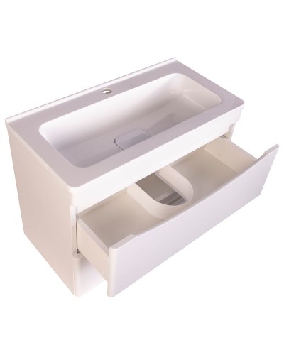 Тумба под раковину Style Line Бергамо 70 СС-00002320 подвесная Белая антискрейч