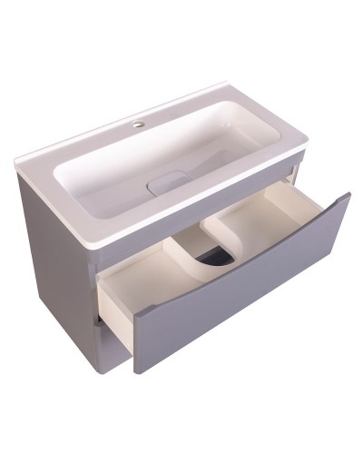 Тумба под раковину Style Line Бергамо 70 СС-00002319 подвесная Серая антискрейч