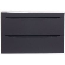 Тумба под раковину Style Line Бергамо 80 СС-00002324 подвесная Черная антискрейч