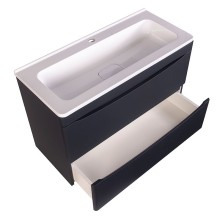 Тумба под раковину Style Line Бергамо 80 СС-00002324 подвесная Черная антискрейч