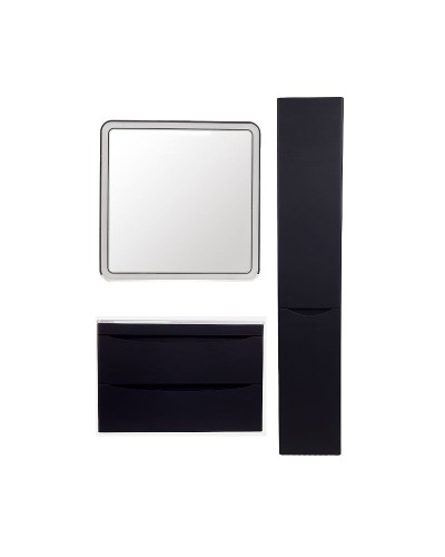 Тумба под раковину Style Line Бергамо 80 СС-00002324 подвесная Черная антискрейч