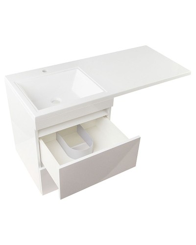 Тумба под раковину Style Line Даллас 115 СС-00000651 подвесная Белый глянец