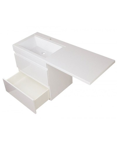 Тумба под раковину Style Line Даллас 115 СС-00000651 подвесная Белый глянец