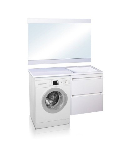 Тумба под раковину Style Line Даллас 115 СС-00000651 подвесная Белый глянец