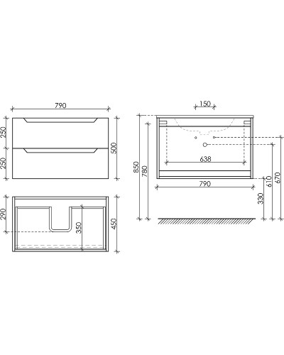 Тумба под раковину Sancos Norma 2.0 80 NR2.080W подвесная Белый глянец