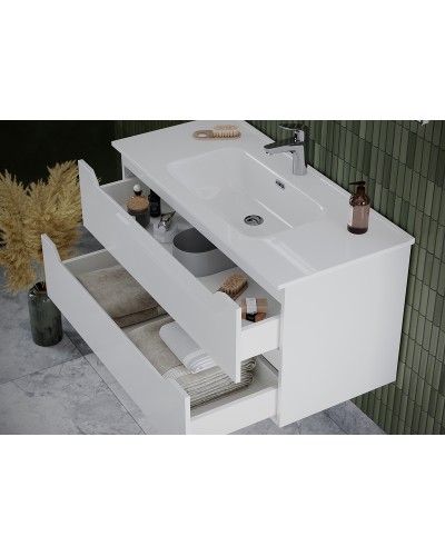 Тумба под раковину Sancos Norma 2.0 120 NR2.0120-1W подвесная Белый глянец