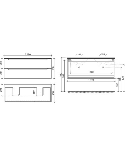 Тумба под раковину Sancos Norma 2.0 120 NR2.0120-2W подвесная Белый глянец