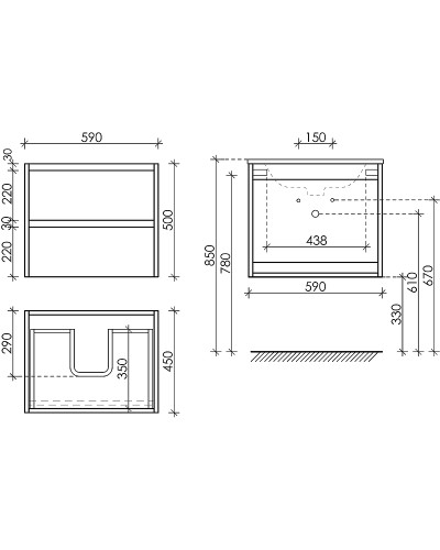 Тумба под раковину Sancos Libra 60 LB60W подвесная Белый глянец
