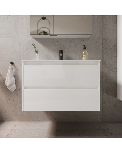 Тумба под раковину Sancos Libra 80 LB80W подвесная Белый глянец