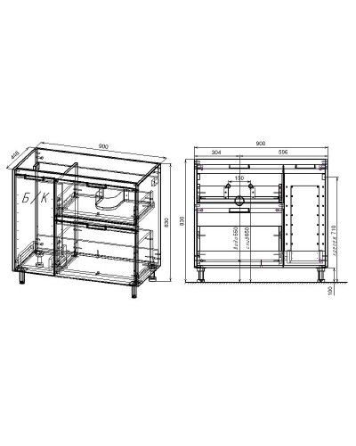 Тумба под раковину Style Line Барселона 90 R СС-00002280 Белая