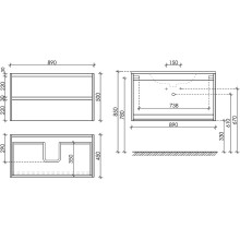 Тумба под раковину Sancos Libra 90 LB90W подвесная Белый глянец