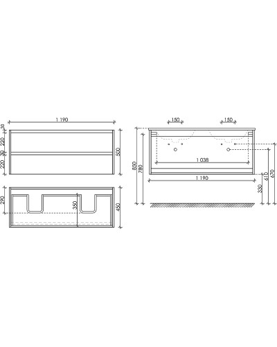 Тумба под раковину Sancos Libra 120 LB120-2W подвесная Белый глянец