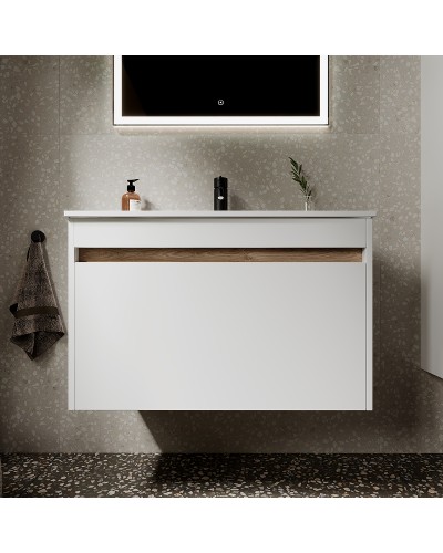 Тумба под раковину Sancos Smart 80 SM80W подвесная Белый глянец