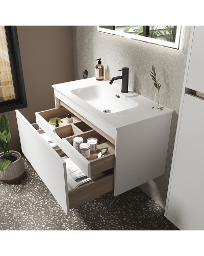 Тумба под раковину Sancos Smart 90 SM90W подвесная Белый глянец