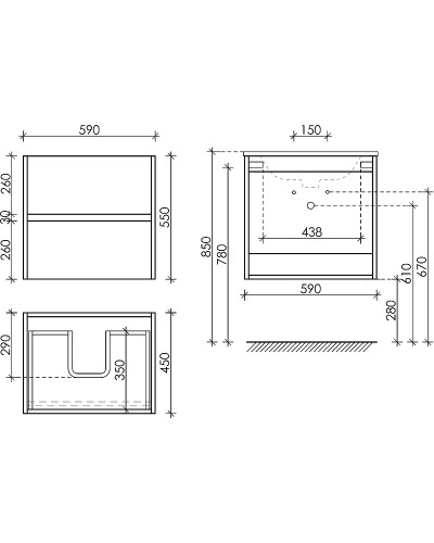 Тумба под раковину Sancos Urban 60 UR60W подвесная Белый глянец