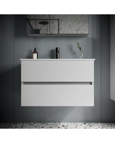 Тумба под раковину Sancos Urban 80 UR80W подвесная Белый глянец