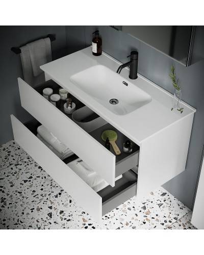 Тумба под раковину Sancos Urban 90 UR90W подвесная Белый глянец