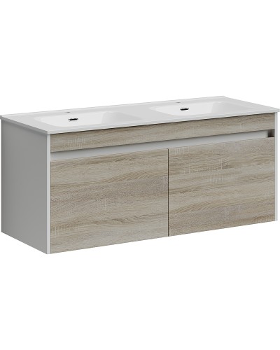 Тумба под раковину Sancos Smart 120 SM120-2E подвесная Дуб Бардолино Белая