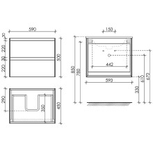 Тумба под раковину Sancos Cento 60 CN60W подвесная Белый глянец