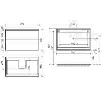 Тумба под раковину Sancos Cento 80 CN80W подвесная Белый глянец
