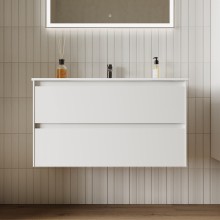 Тумба под раковину Sancos Cento 90 CN90W подвесная Белый глянец