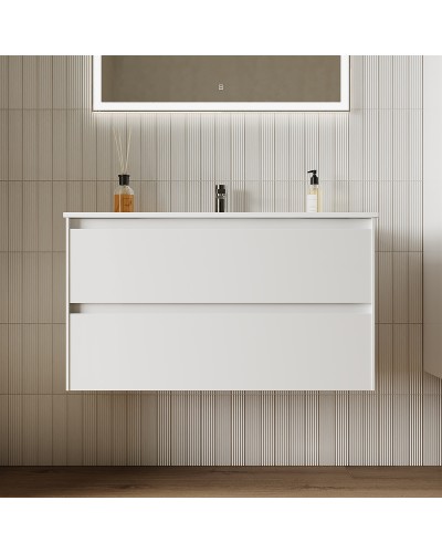 Тумба под раковину Sancos Cento 90 CN90W подвесная Белый глянец