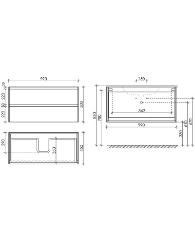 Тумба под раковину Sancos Cento 100 CN100W подвесная Белый глянец