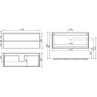 Тумба под раковину Sancos Cento 120 CN120-1W подвесная Белый глянец