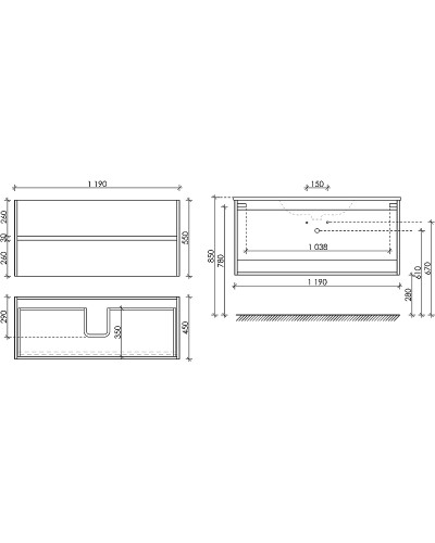 Тумба под раковину Sancos Urban 120 UR120-1EG подвесная Дуб Галифакс натуральный