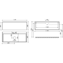 Тумба под раковину Sancos Stone 120 ST120NM подвесная Nero Marquina