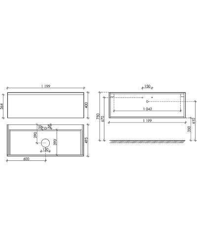 Тумба под раковину Sancos Stone 120 ST120NM подвесная Nero Marquina