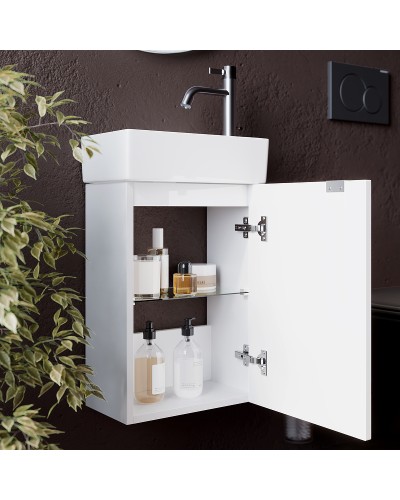 Тумба под раковину Sancos Mini 37 R MN35WR подвесная Белый глянец