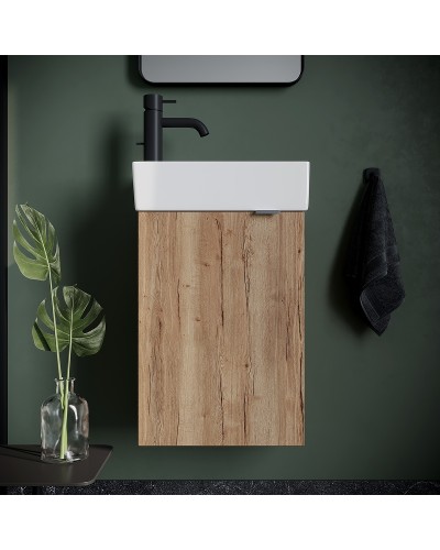 Тумба под раковину Sancos Mini 37 L MN35EGL подвесная Дуб Галифакс натуральный