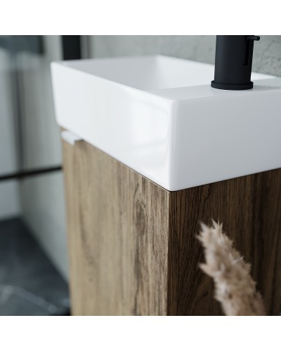 Тумба под раковину Sancos Mini 37 R MN35ECHR подвесная Дуб чарльстон