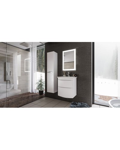 Тумба под раковину Бриклаер Вега 60 4627125415739 подвесная Белый глянец